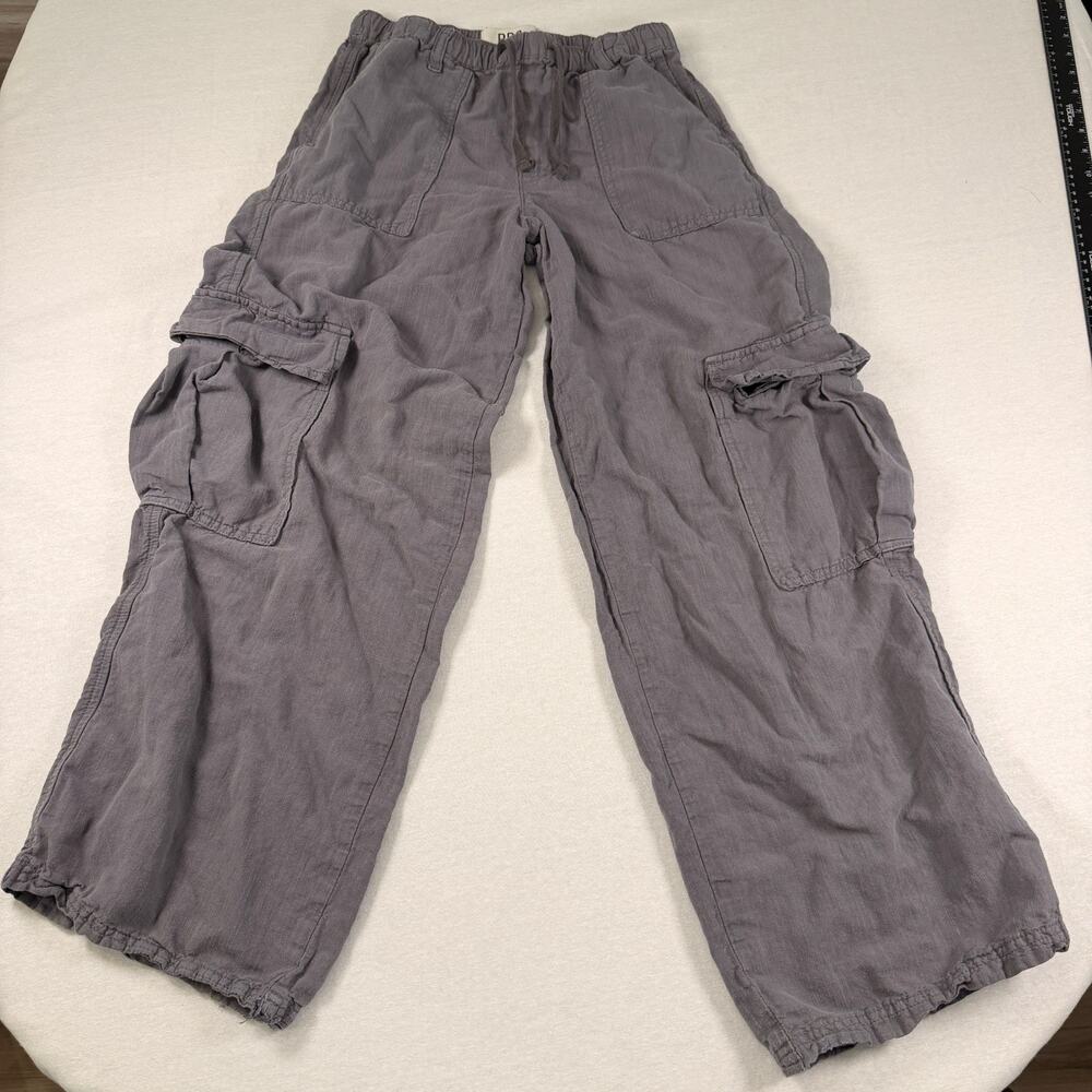 BDG Urban Outfitters Luca Linen Cargo Pants Gray Baggy Y2K Women Size XS